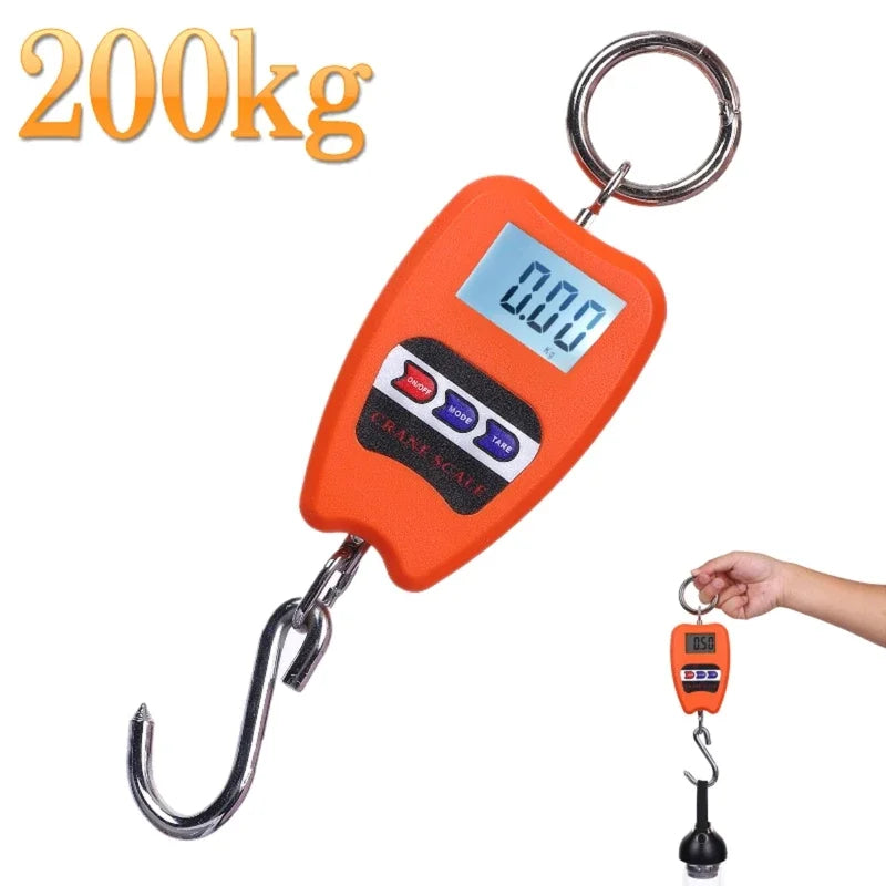 Báscula Colgante Digital 200kg / 441lb con Gancho y Pantalla LCD