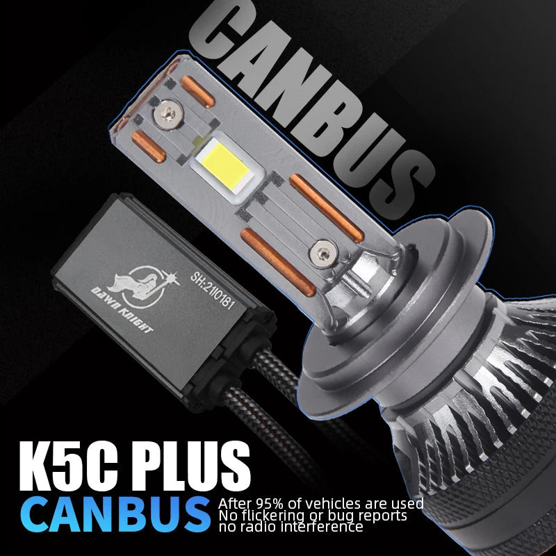 Dawn Knight 140W K5C PLUS H7 H11 H1 H4 LED svjetlosna zraka žarulja 4300K LED HB3 HB4 Dual Copper Tube Led Light Kit za auto 12V 2 kom