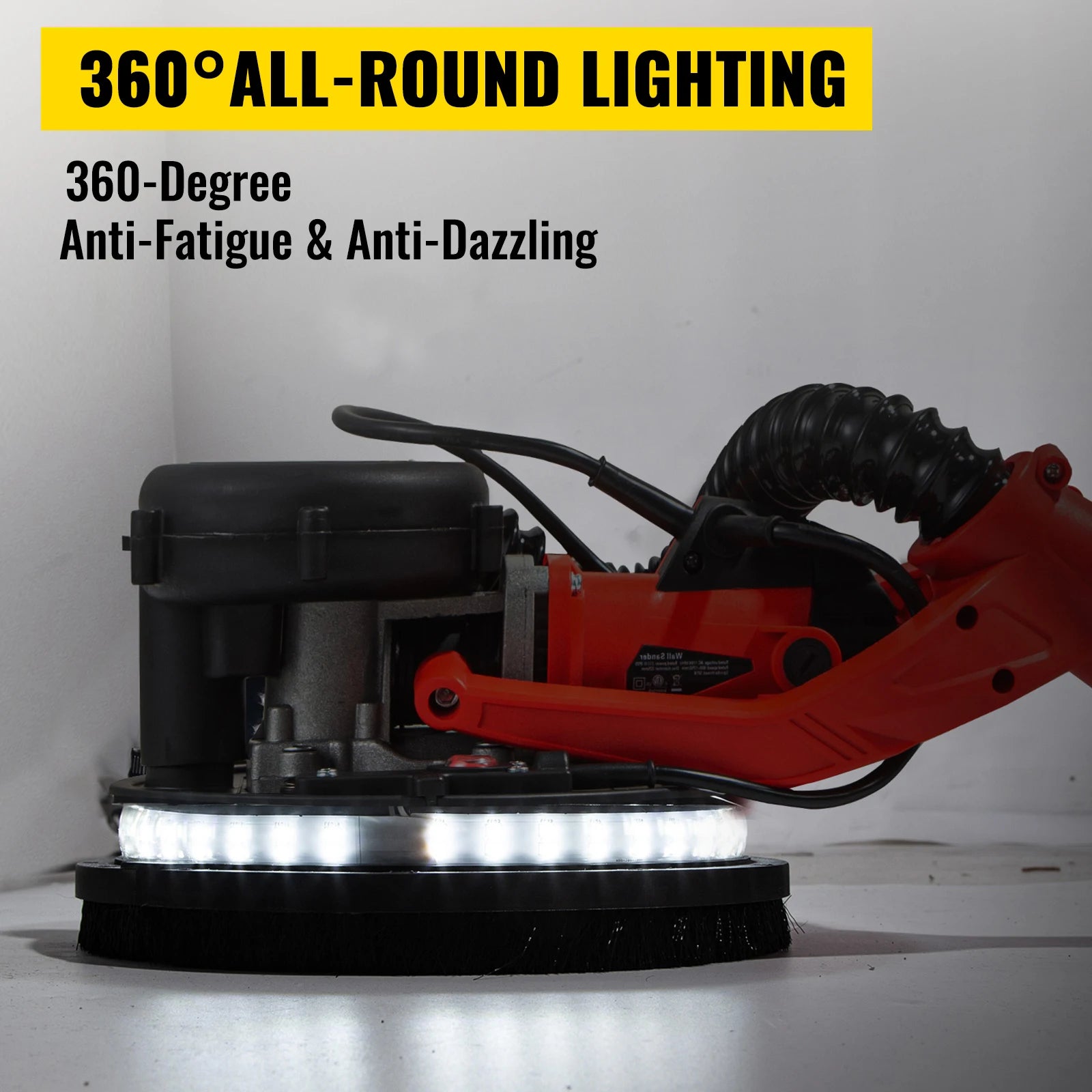 SucceBuy 850W Drywall Sander Variable Speed 800-1750 RPM Electric Drywall Sander Foldable Sheetrock Sander with Telescope Handle