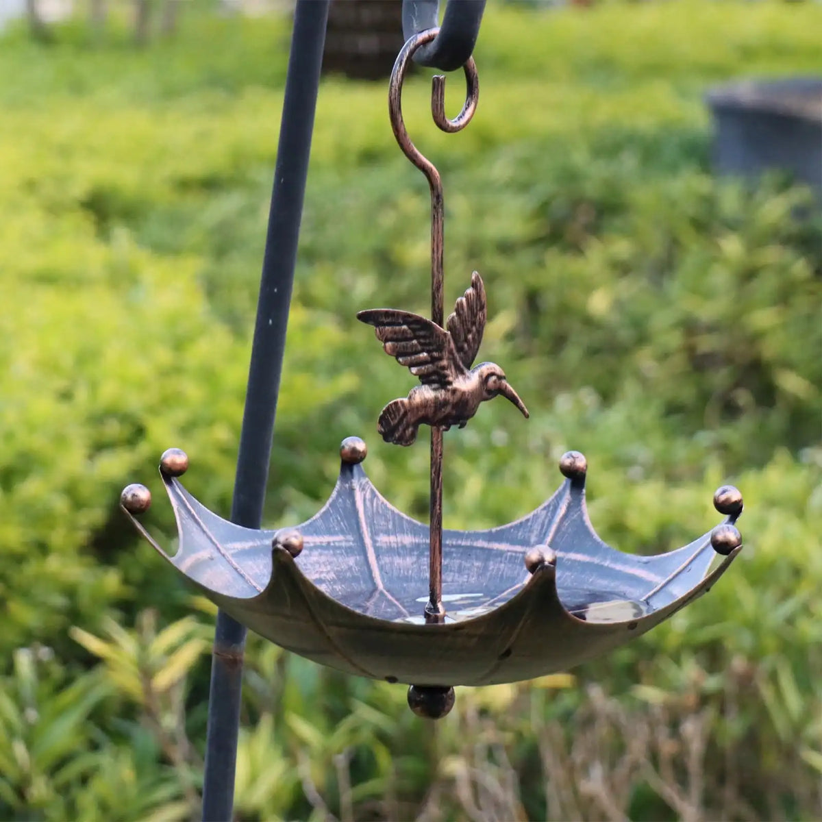 Umbrella-Shaped Hanging Metal Bird Feeder