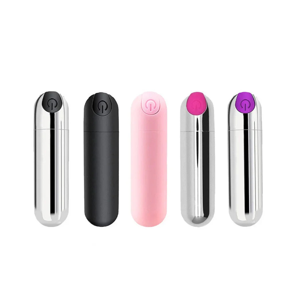 10-växlad USB-uppladdningsbar mini bullet-vibrator med vattentät design