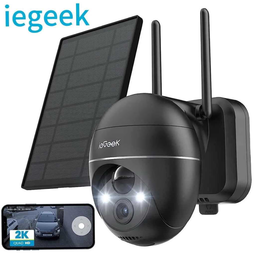 ieGeek 5MP Outdoor PTZ Security Camera with Solar Panel