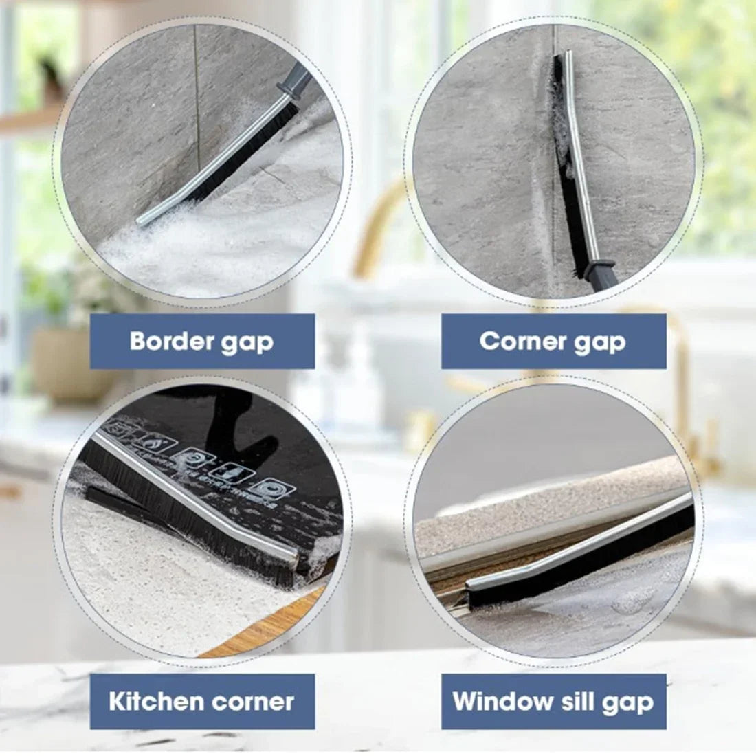 5PCS Crevice Cleaning Brush for Tile Grout and Tight Gaps