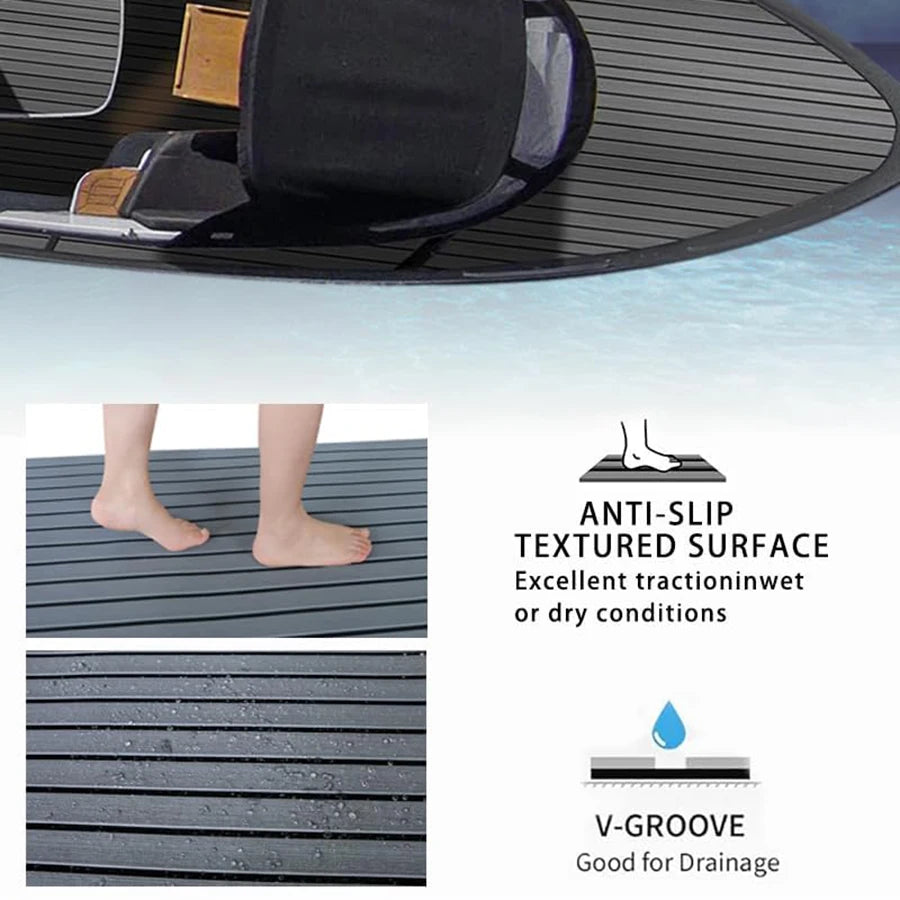 EVA Foam Boat Flooring 2400x450mm Self-Adhesive Faux Teak Decking