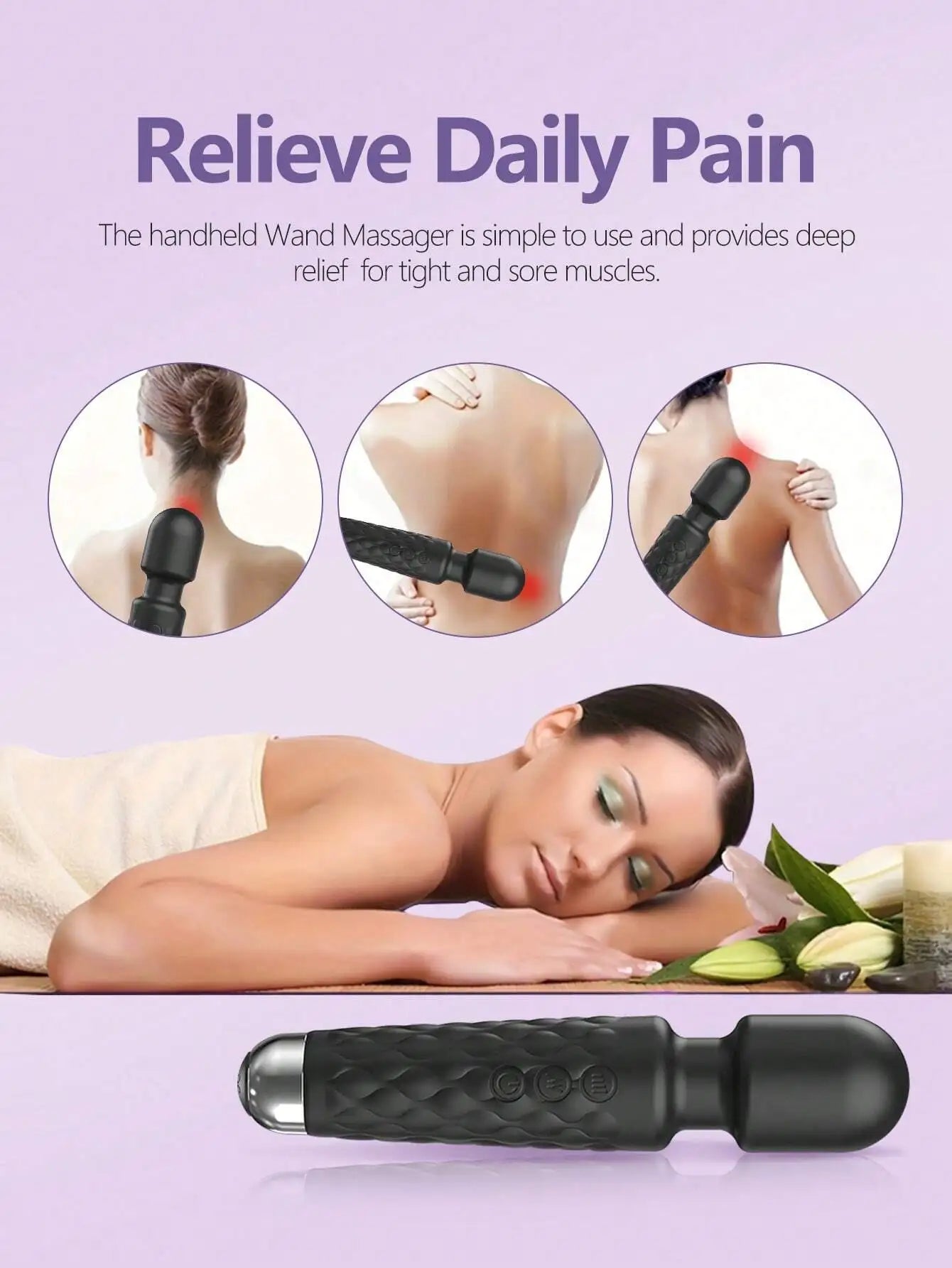 Güçlü G Noktası Kadın Vibratörü AV Sihirli Değnek Masaj Aleti 20 Mod 8 Hız Şarjlı Klitoris Uyarıcı Yetişkin Seks Oyuncağı