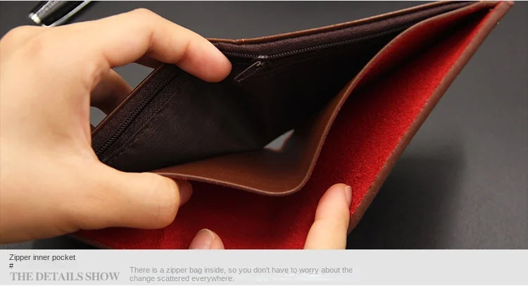 Fashion Casual Men's Short Wallet - Multi-functional Draw Card Holder for Men, Slim Cardholder Bags with Free Shipping