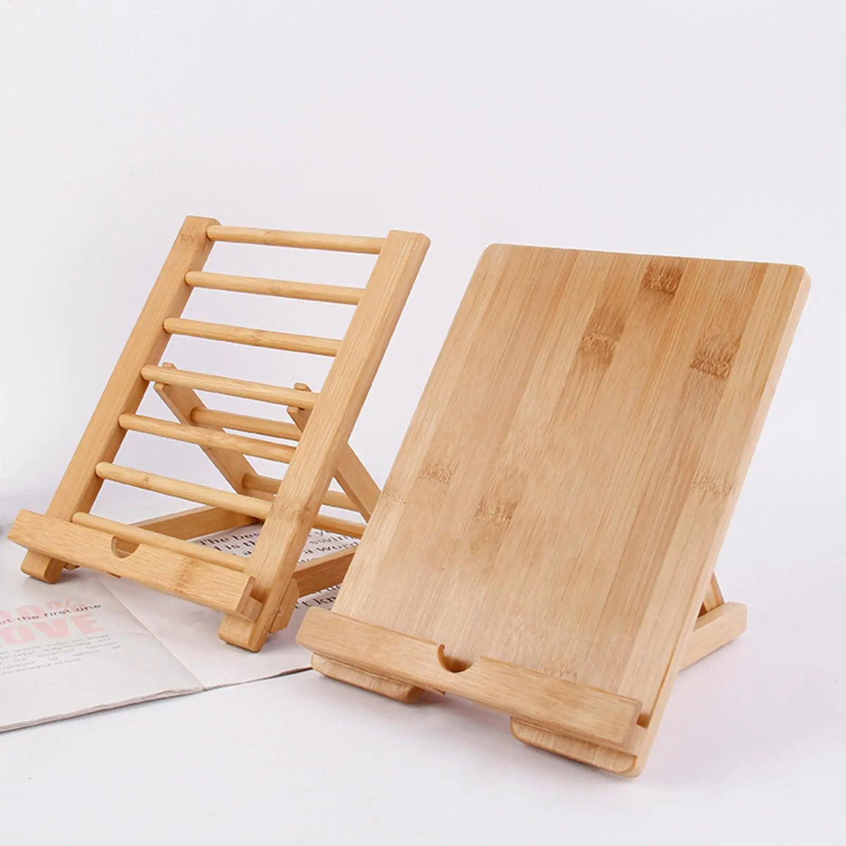 Adjustable Wooden Book and Tablet Stand