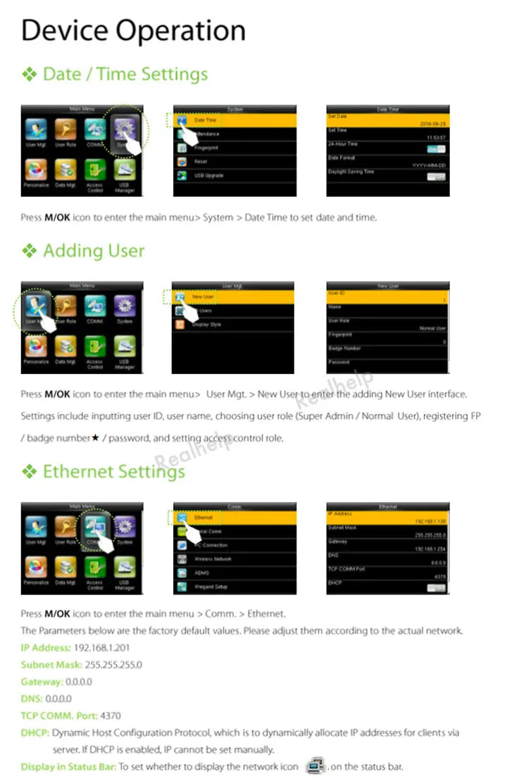 Docházkový terminál ZKTeco na otisky prstů s Wi‑Fi a 3000 šablonami