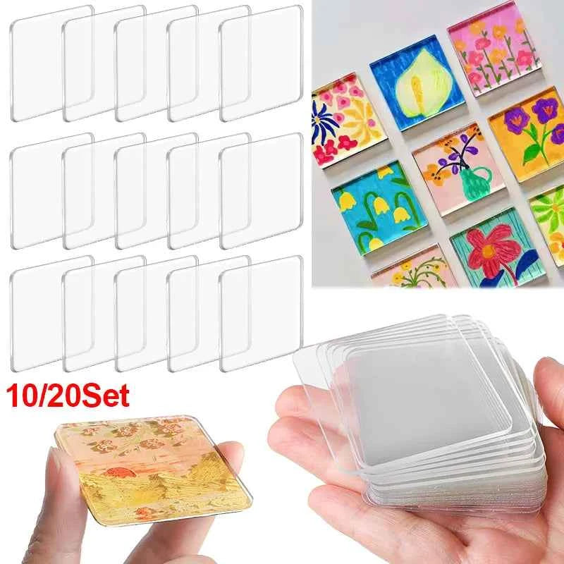 Blank Square Acrylic Fridge Magnets 5x5cm DIY Magnet Making Kit