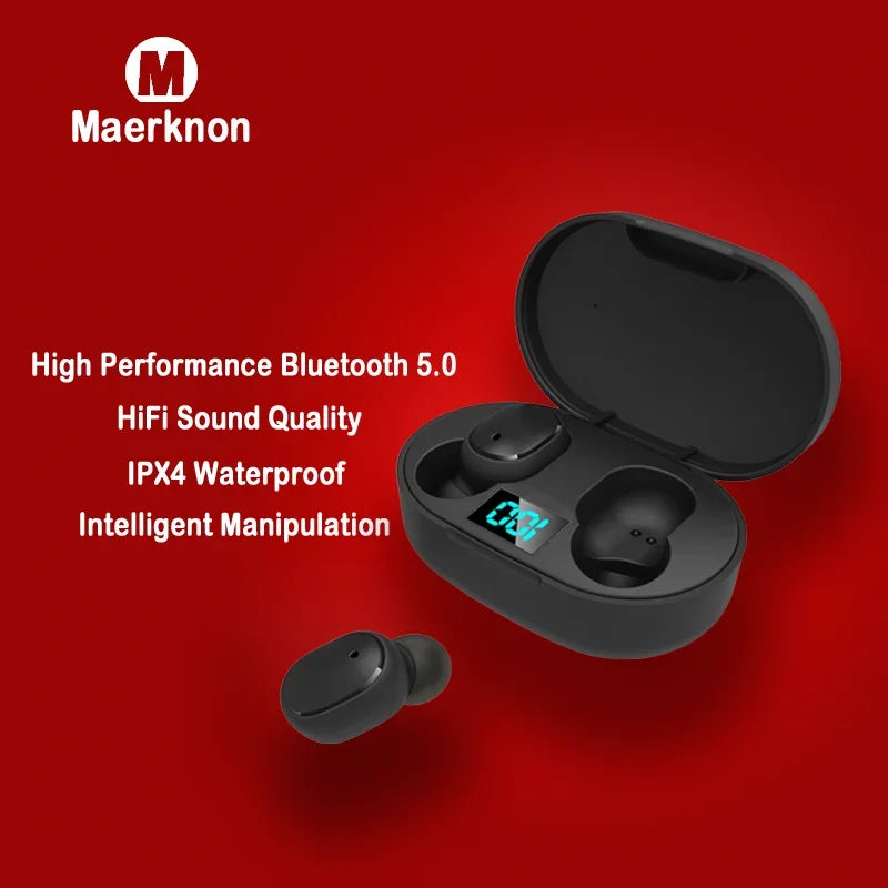 E6S draadloze Bluetooth-oordopjes met display