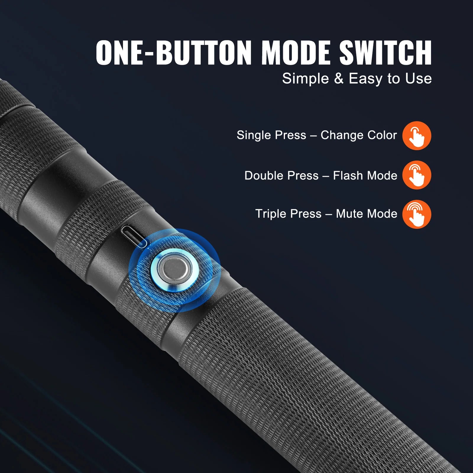RGB Lightsaber with Sound Effects & Metal Handle Rechargeable
