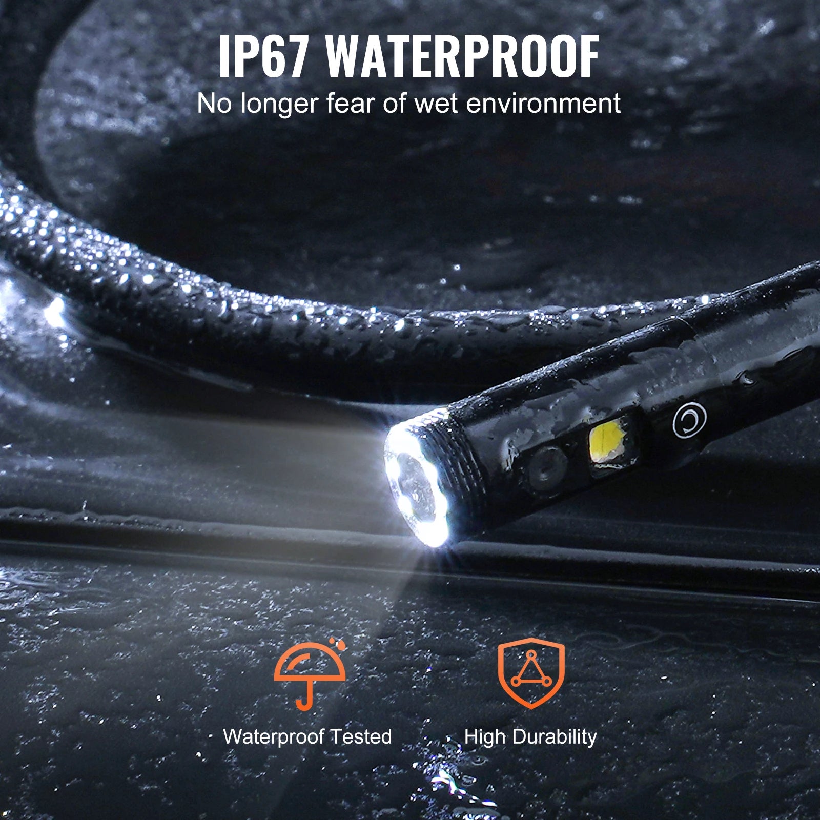 Triple Lens Borescope Camera with 4.3" IPS Screen