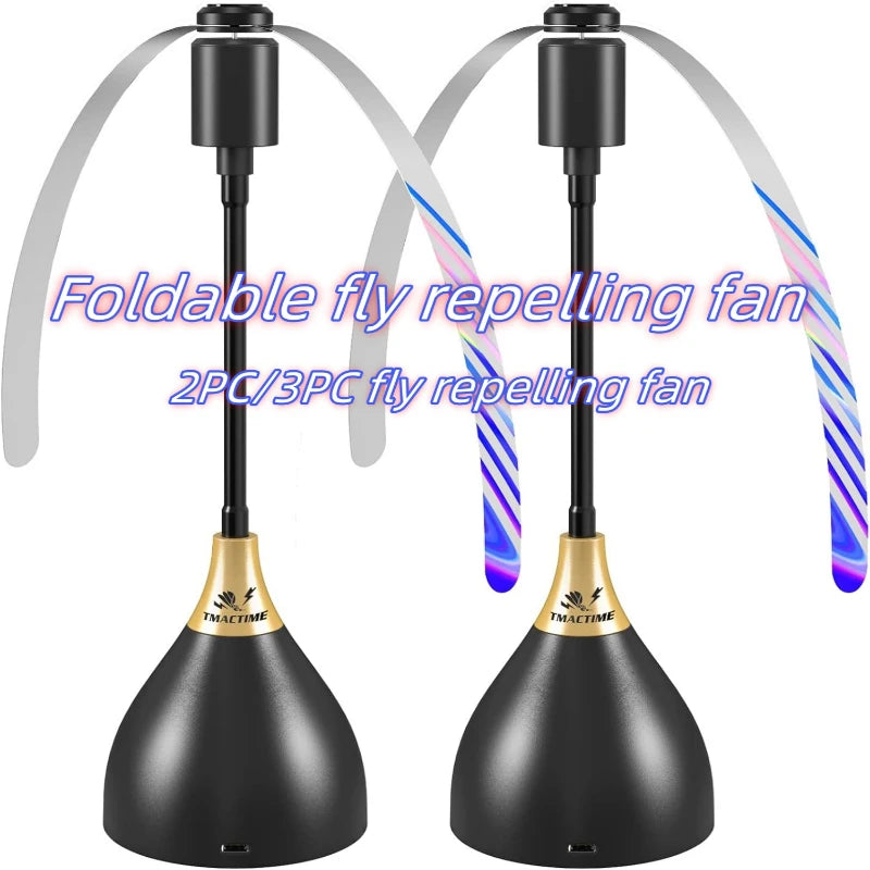 2/3pcs Fly Fans For Tables Effective Fly Repellent Fan Keeps Flies Away With Soft Blades USB Picnic BBQ Party Fly Fans