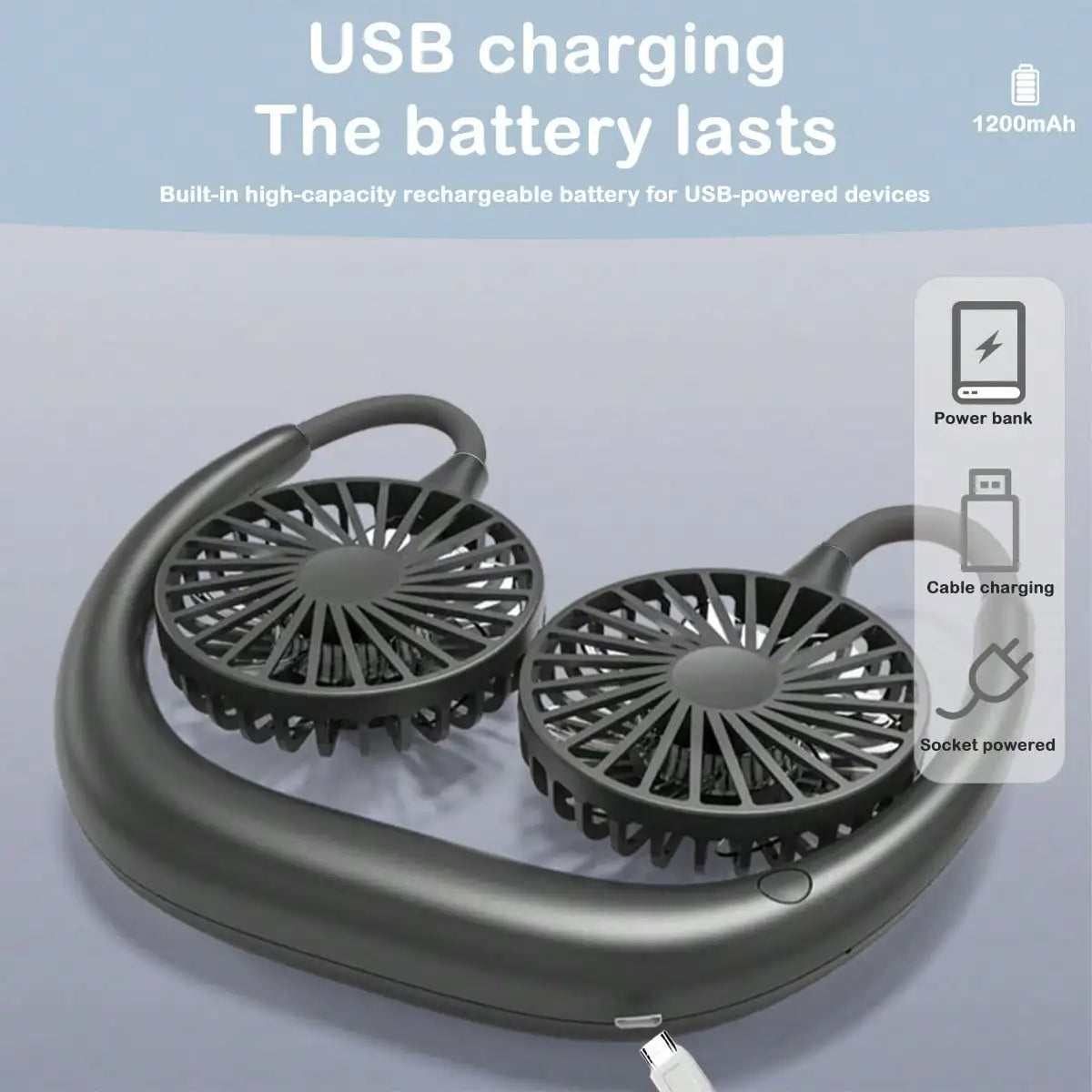 Portable Neck Fan — Wearable Hands-Free Cooling Fan
