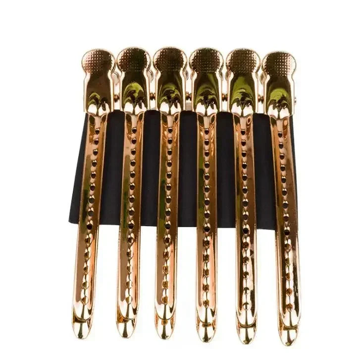 12 pinces crocodile en acier pour cheveux, 9.5 cm