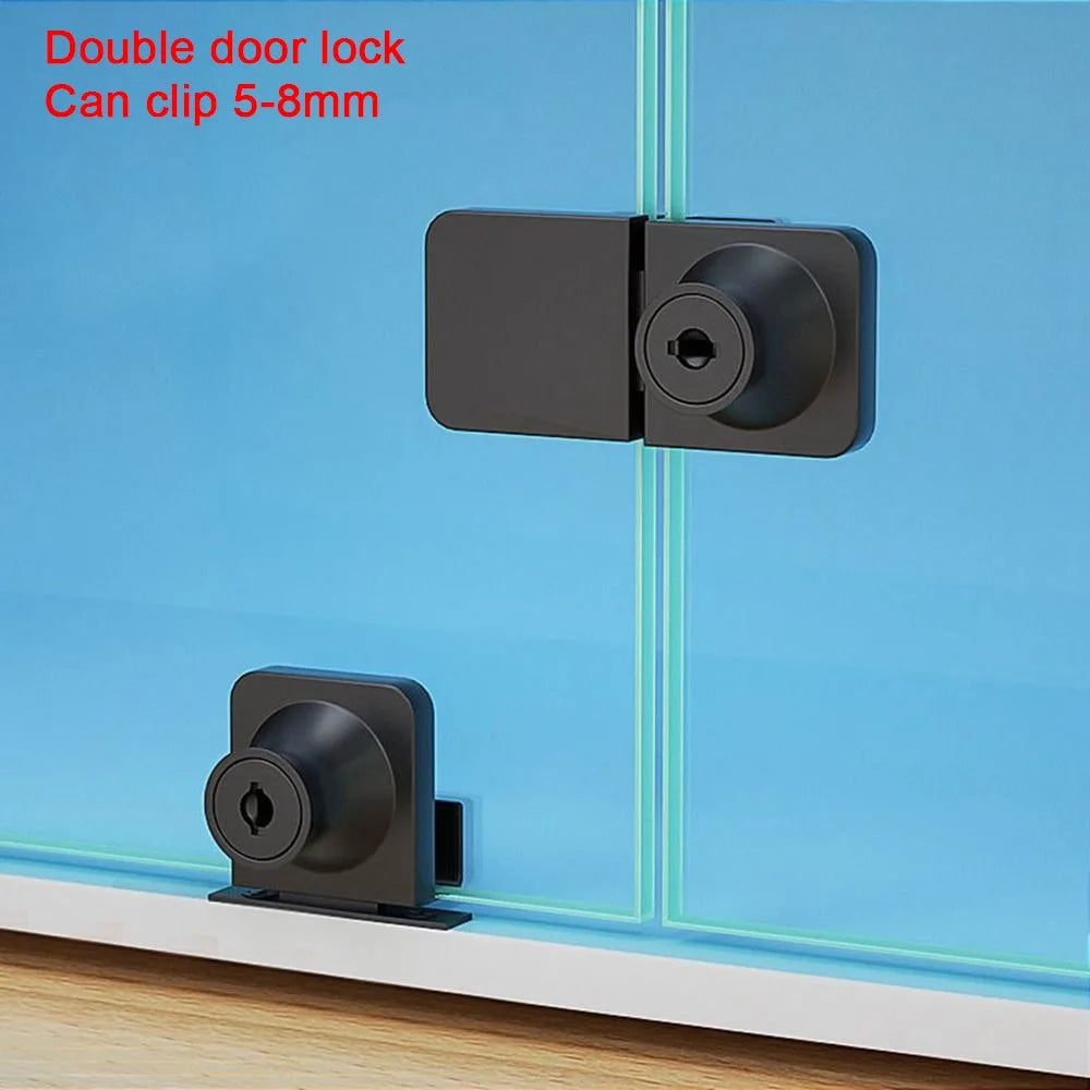 Glass Cabinet Door Lock, Zinc Alloy, No Drilling
