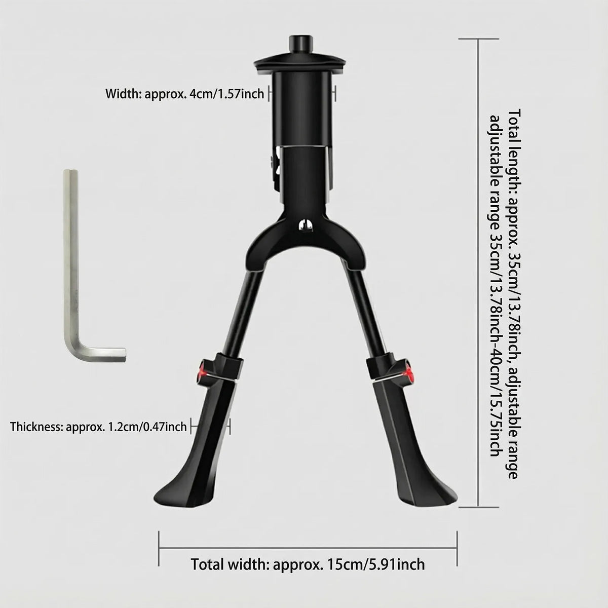 Adjustable Bike Kickstand, Steel, 150 kg Capacity