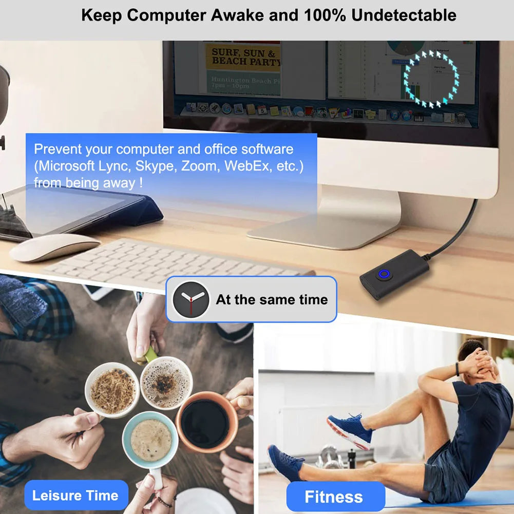 Simulateur de déplacement de souris USB avec interrupteur marche/arrêt