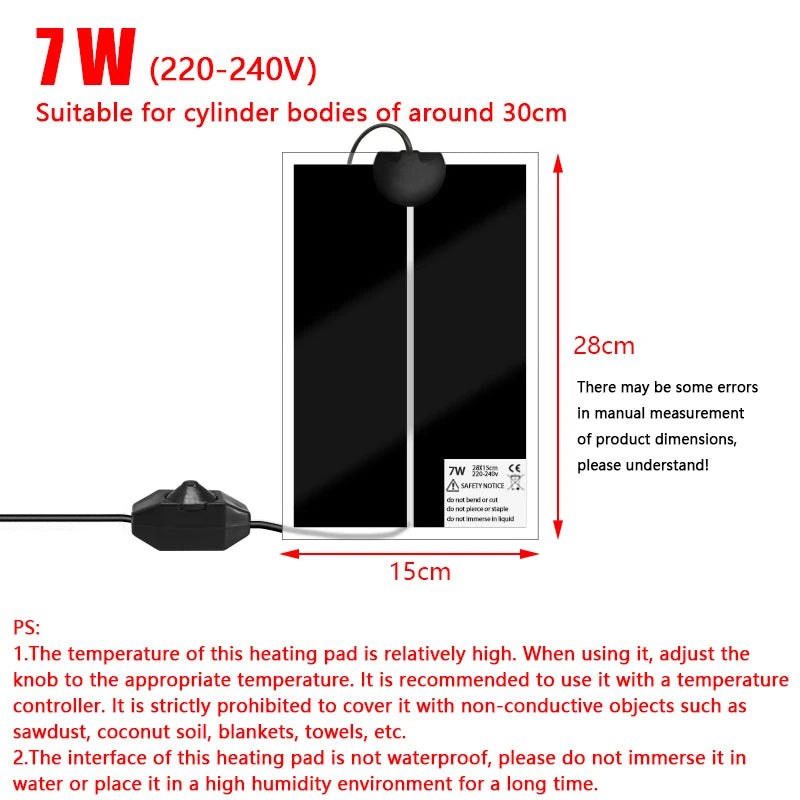 Reptile Heating Mat, 5W or 7W, EU Plug