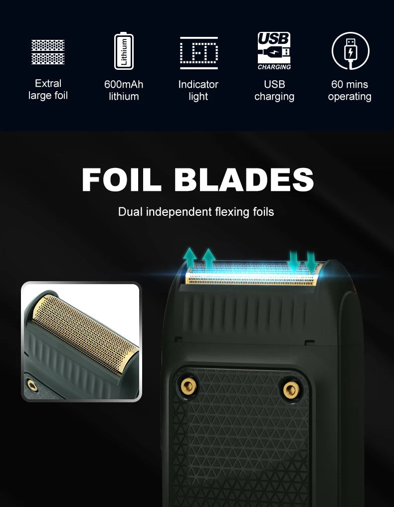 VGR 353 Beard Shaver Professional Hair Trimmer Electric Face Shaving Machine Men's USB Charging Safety Face Shaver for Men