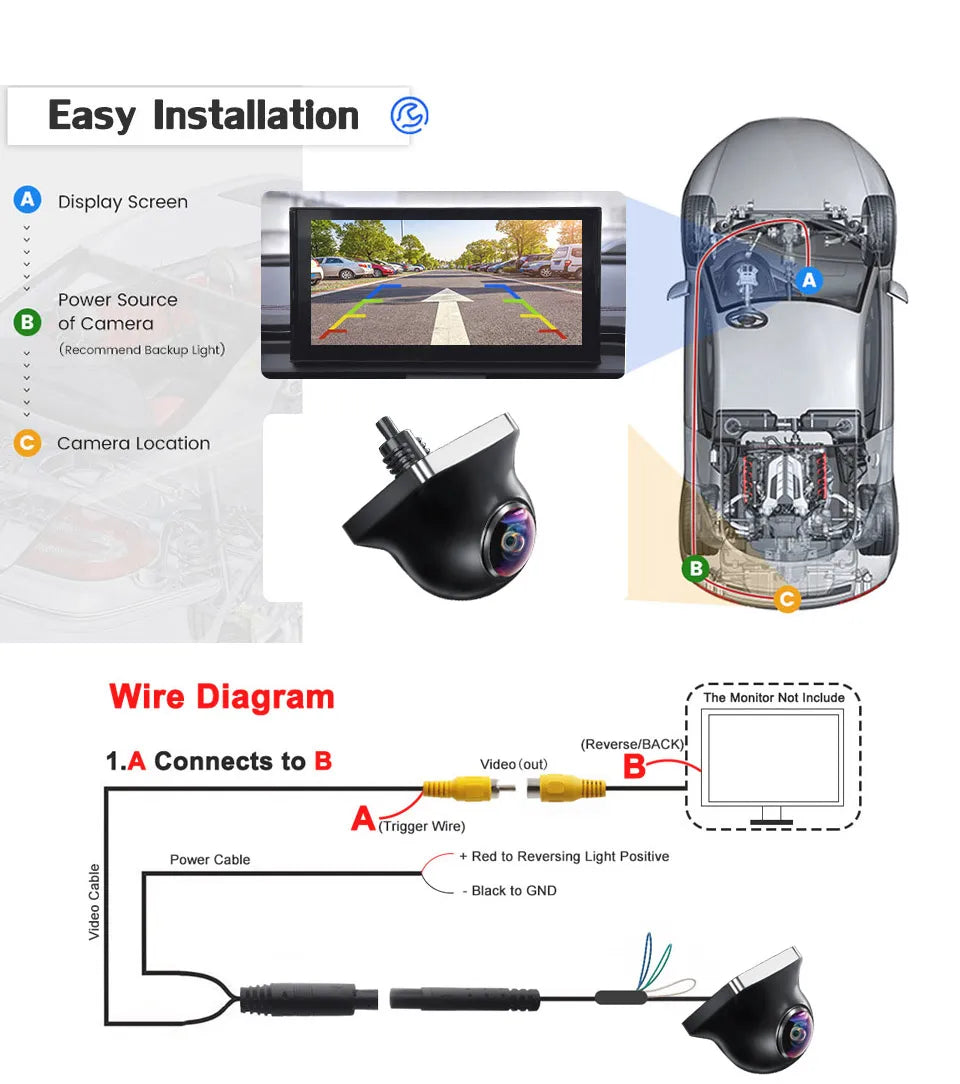 Wide-Angle AHD/CVBS Vehicle Camera