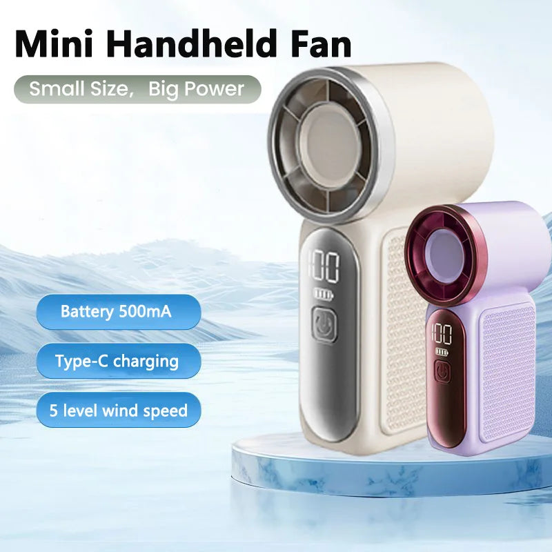 Five-Speed Mini Rechargeable Handheld Fan