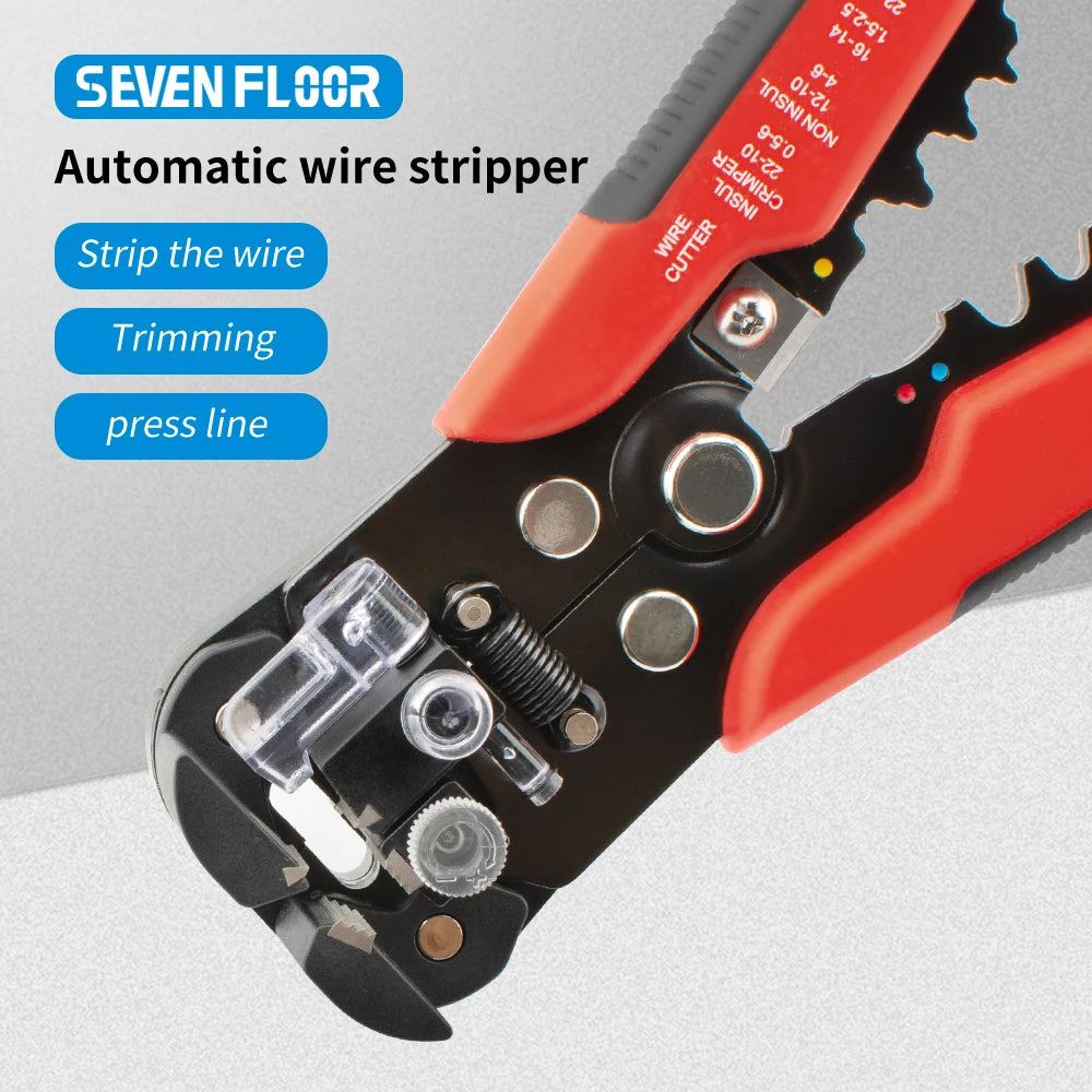 Automatic Wire Stripper, Cutter and Crimper, AWG 10–24