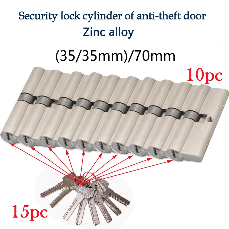 Door Cylinder Locks with Keys - Size Options