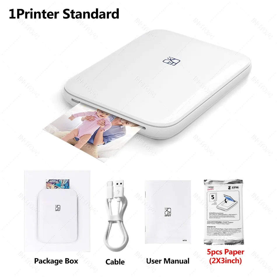 MT53 Color Photo Portable Printer Mobile Phone Mini Handheld Pocket Wifi Bluetooth Printing Machine 2x3 inch Sticky-Backed Paper