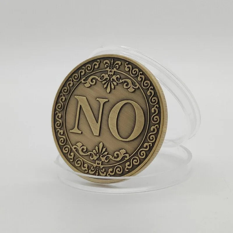 1PC Bronze Yes or No Commemorative Coin Souvenir Non-currency Coins Game Prop Challenge Coins Collection Decoration Crafts