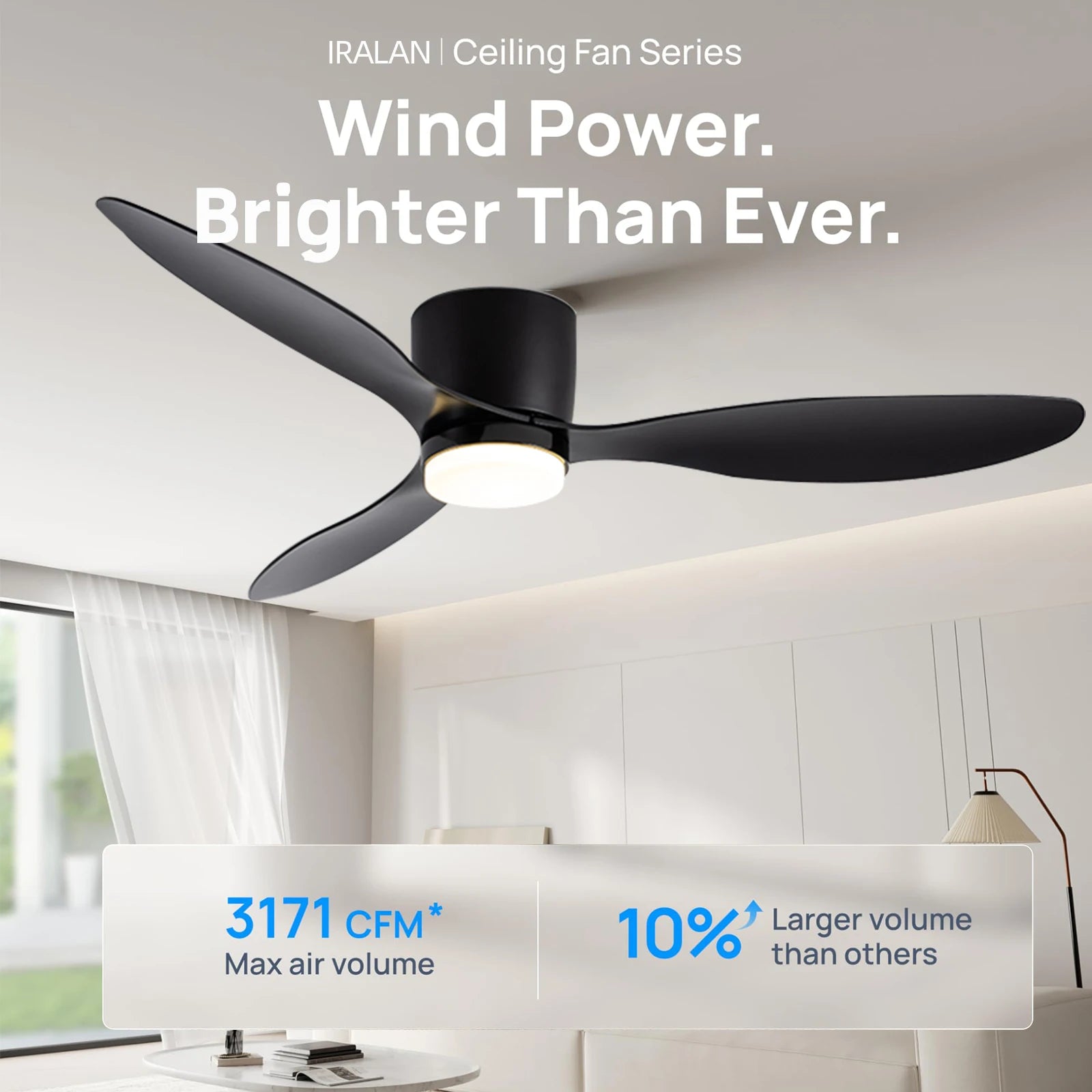 Ceiling Fan with Light and High-Airflow LED for Modern Living Spaces