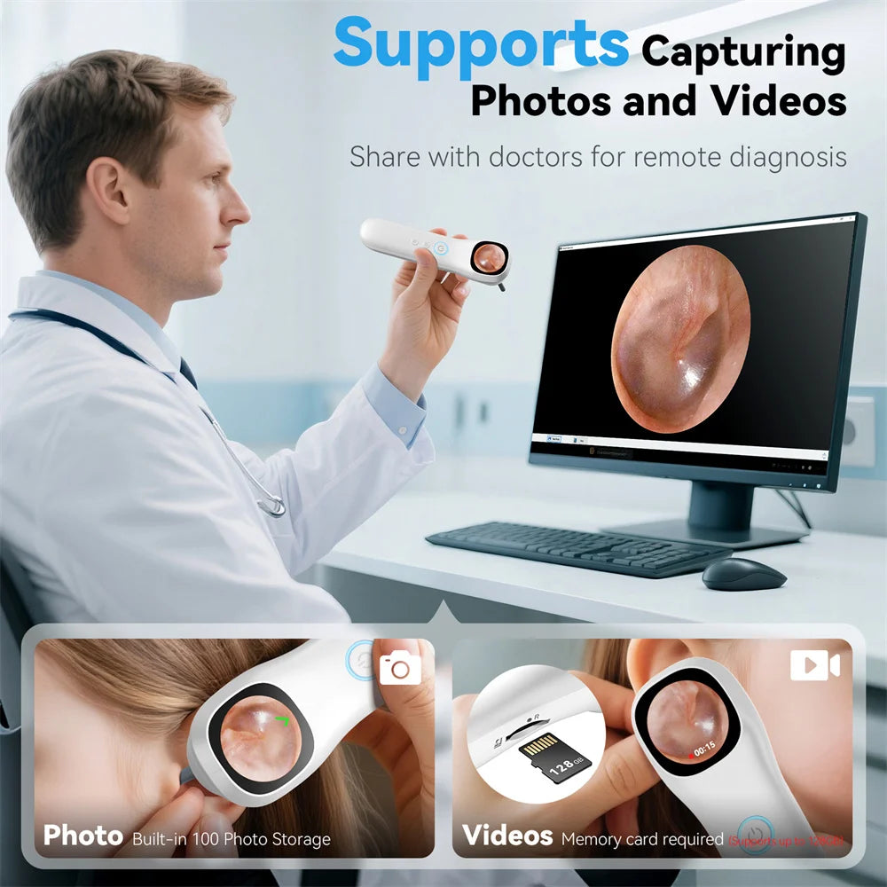 5-in-1 Ear Camera with Screen and Ear Pick Set