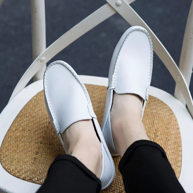 Men's Leather Slip-On Loafers Plus Size 37-47