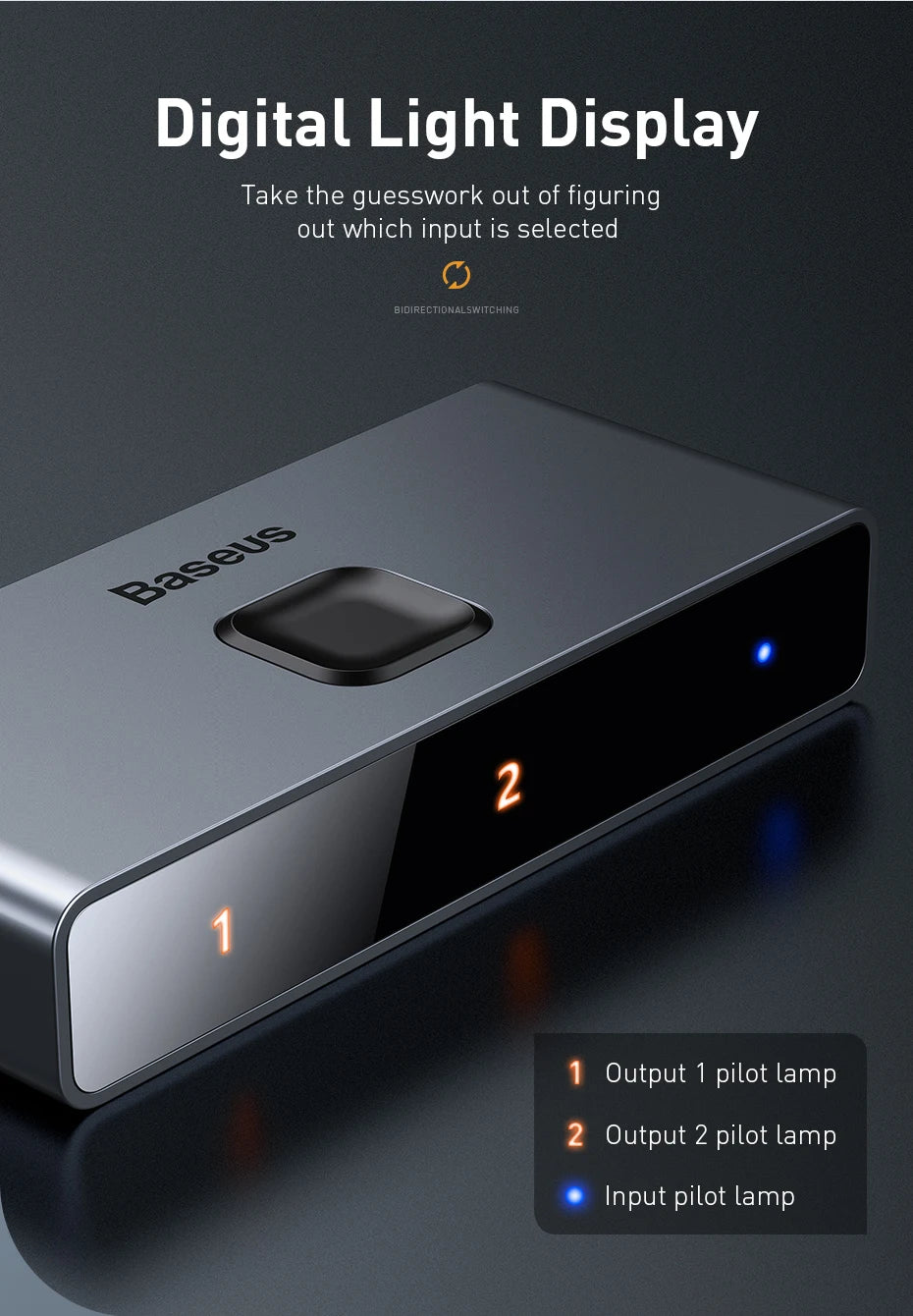 4K HDMI prepínač obojsmerný 2-v-1 rozdeľovač pre TV, PS4, PC
