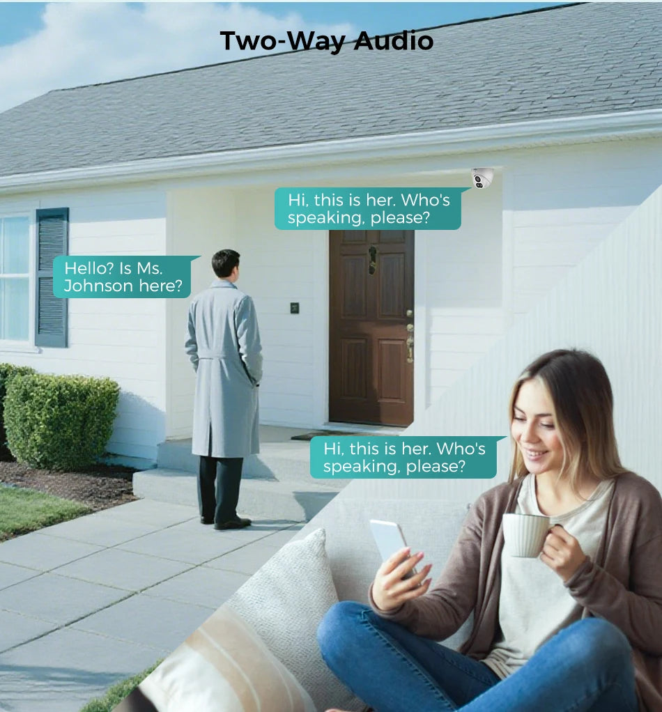 4K 12MP PoE Dome Security Camera with Motion Detection
