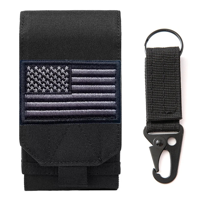 Dvojitý MOLLE laserové puzdro na telefón, taktické opasok EDC, puzdro na opasok, držiak, bedrové doplnky, taška Outdoor kempovanie, mobilný telefón, balíček