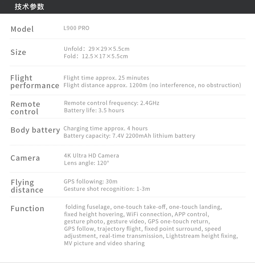 LYZRC L900 PRO SE Fırçasız GPS 4K Drone