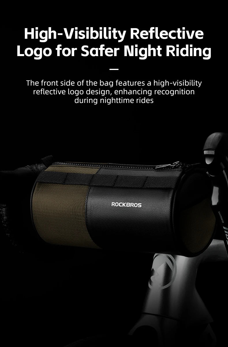 Reflective Bicycle Handlebar Bag, 1.7L Rainproof Front Bag