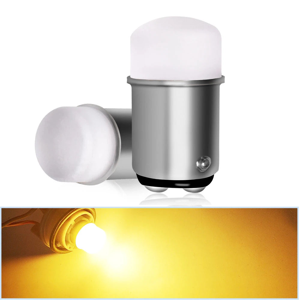 Lâmpada LED P21/5W BAY15D 1157 P21W BA15S 1156 12V 3014 9SMD 6500K Branco Âmbar para Travão, Estacionamento, Ré e Sinal de Volta do Carro