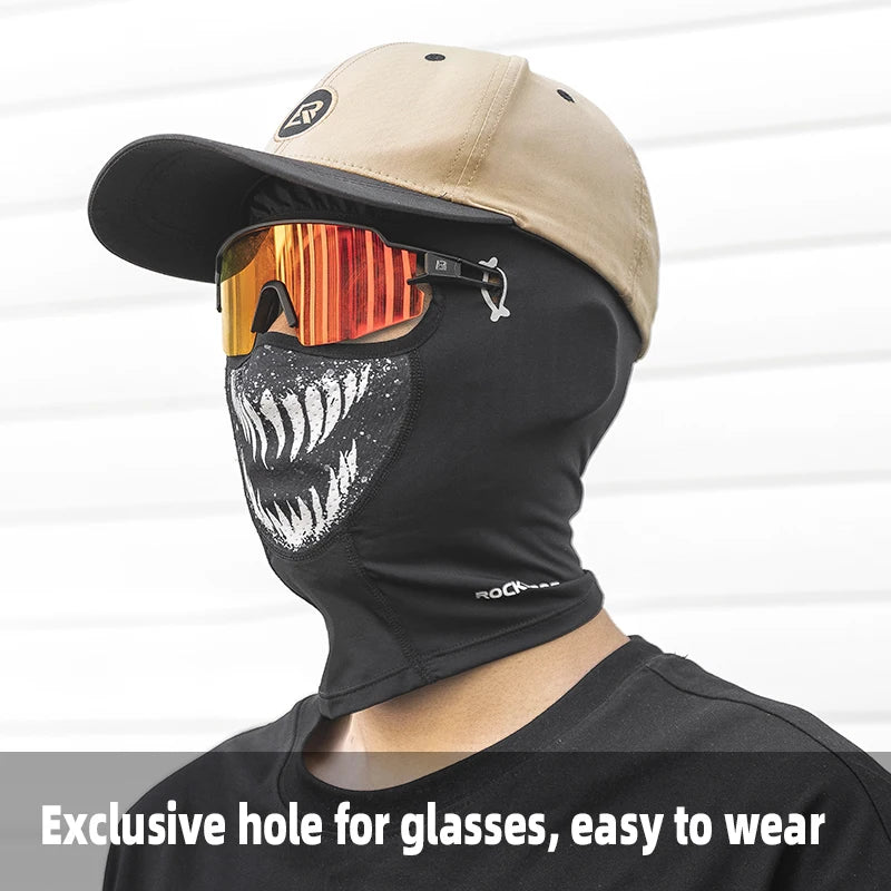 Breathable Ice Silk Motorcycle Face Mask with Eye Holes
