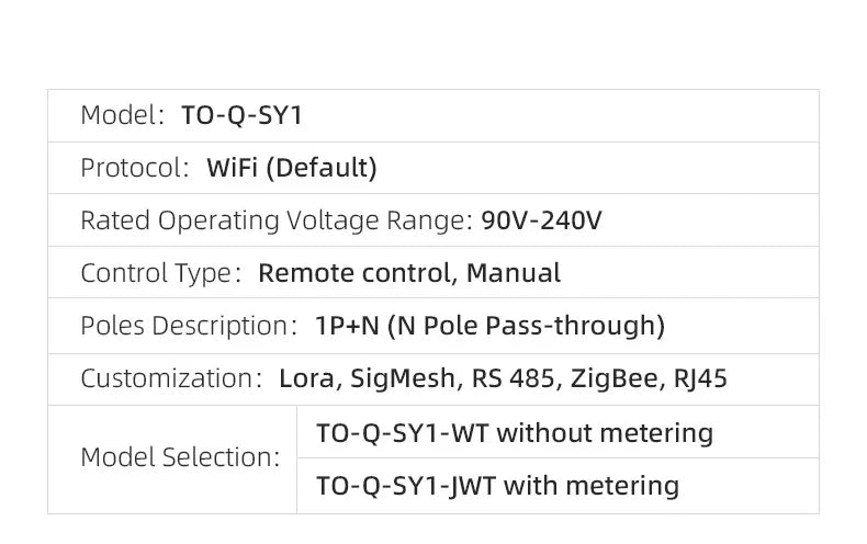 TUYA WIFI Smart Circuit Breaker Power Metering 1P 63A DIN Rail for Smart Home wireless Remote Control Smart Switch by APP TONGOU
