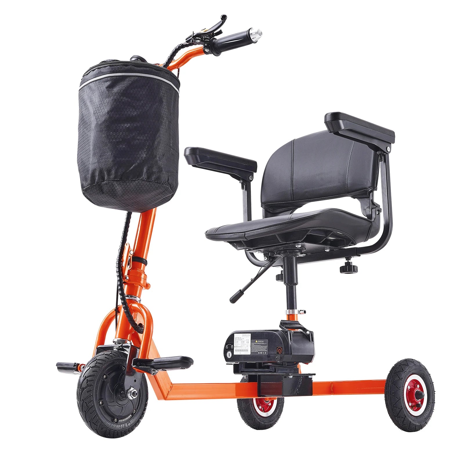 Scooter elettrico pieghevole a 3 ruote per anziani, mobility scooter portatile alimentato elettricamente, per terreni any-terrain, carrozzina da viaggio