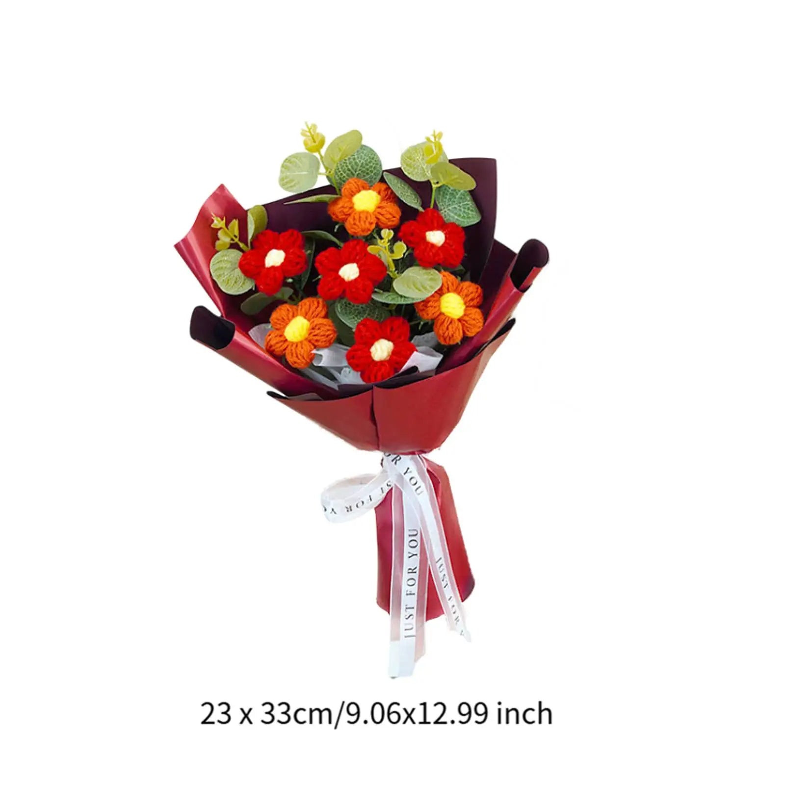 Handmade Crochet Flower Bouquet Knitted Floral Decoration