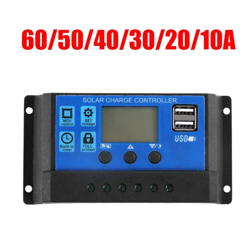 12 V / 24 V Solar Charge Controller with LCD