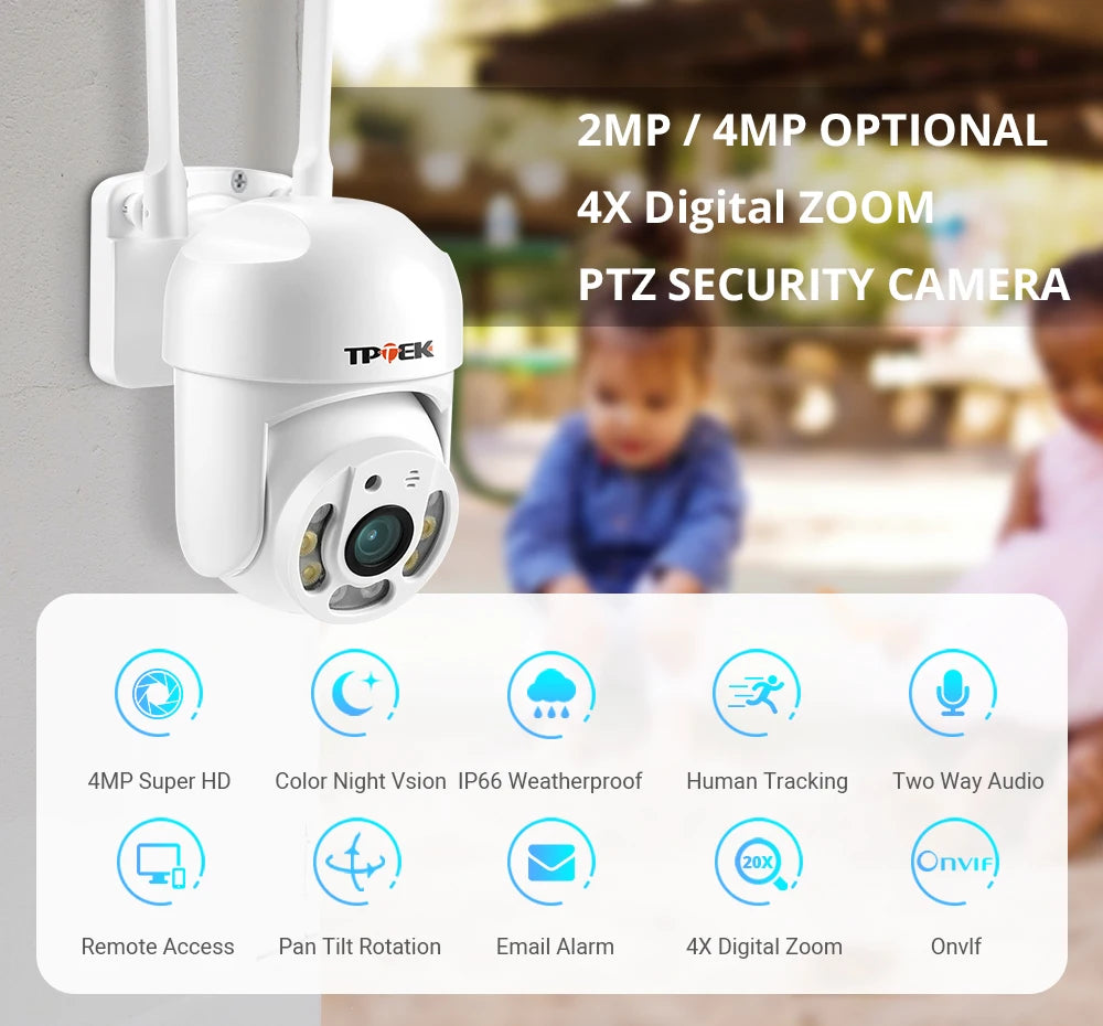 Caméra IP WiFi PTZ 4MP avec Vision Nette en Couleur