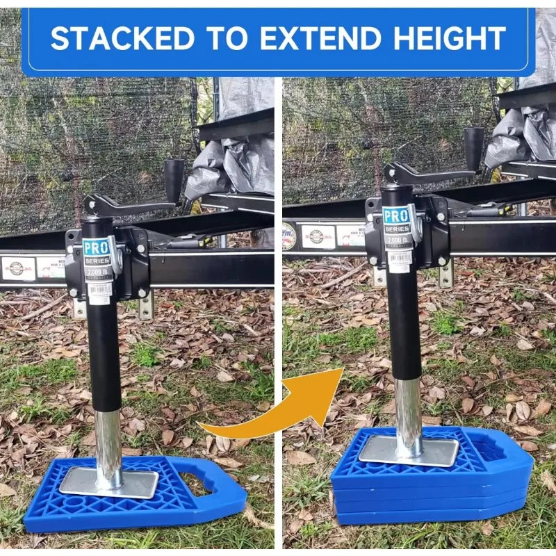 4Pack RV Stabilizing Jack Pads Camper Jack Pads RV Leveling Blocks with Handle Camper Stabilizer Blocks for Travel Trailer