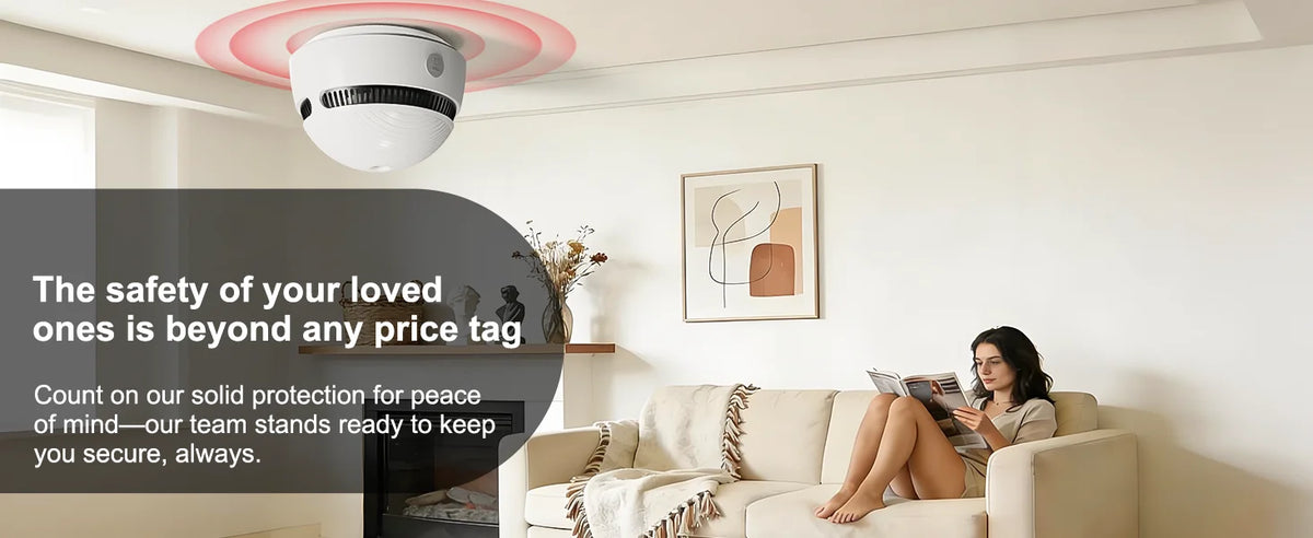 DC 3V Smoke Detector 85dB Self-check Function 10-Year Sensor Lifespan Battery Powered Smoke Alarm Hallway Garage Apartment Security