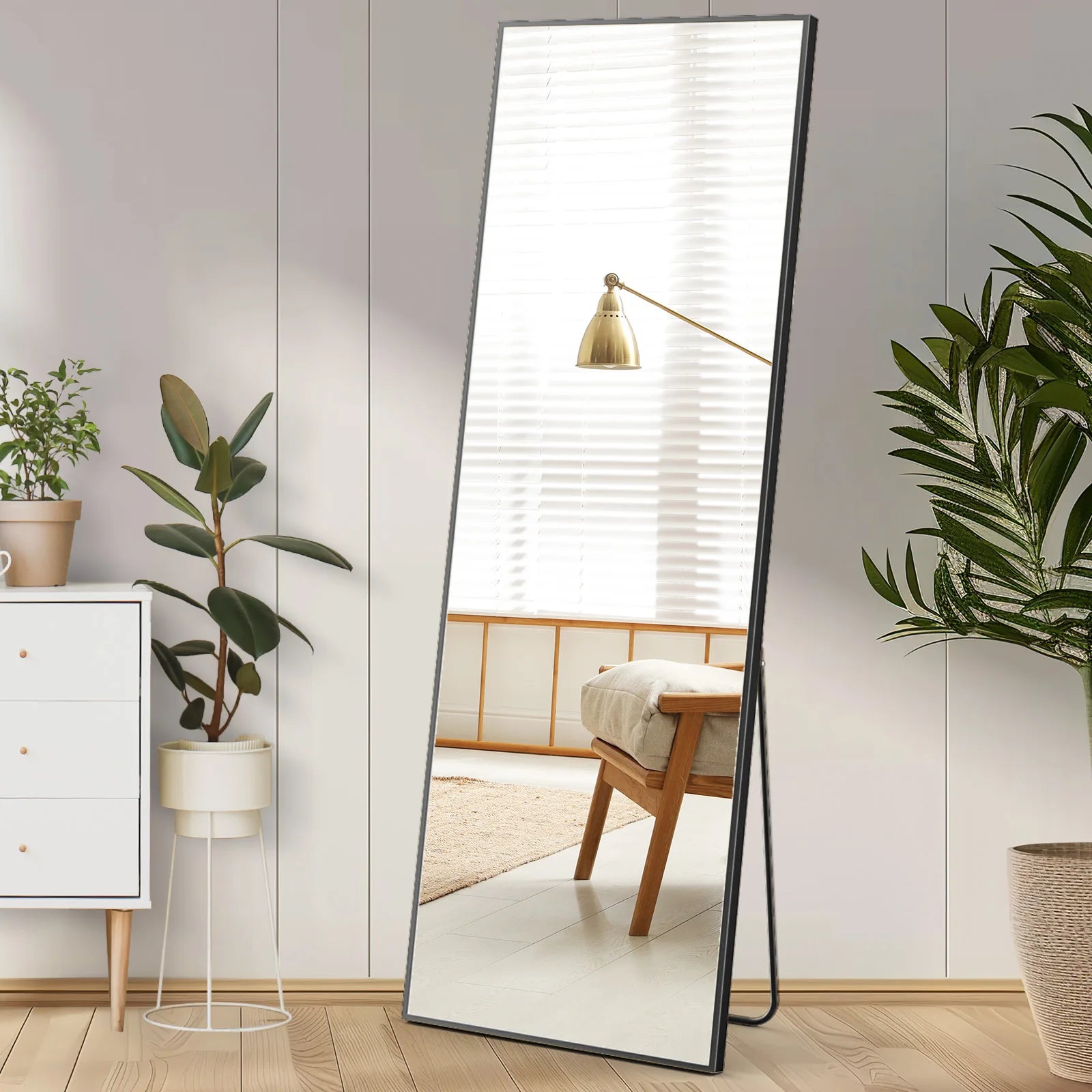 JHK Full Body Wall Mirror with Aluminum Alloy Frame