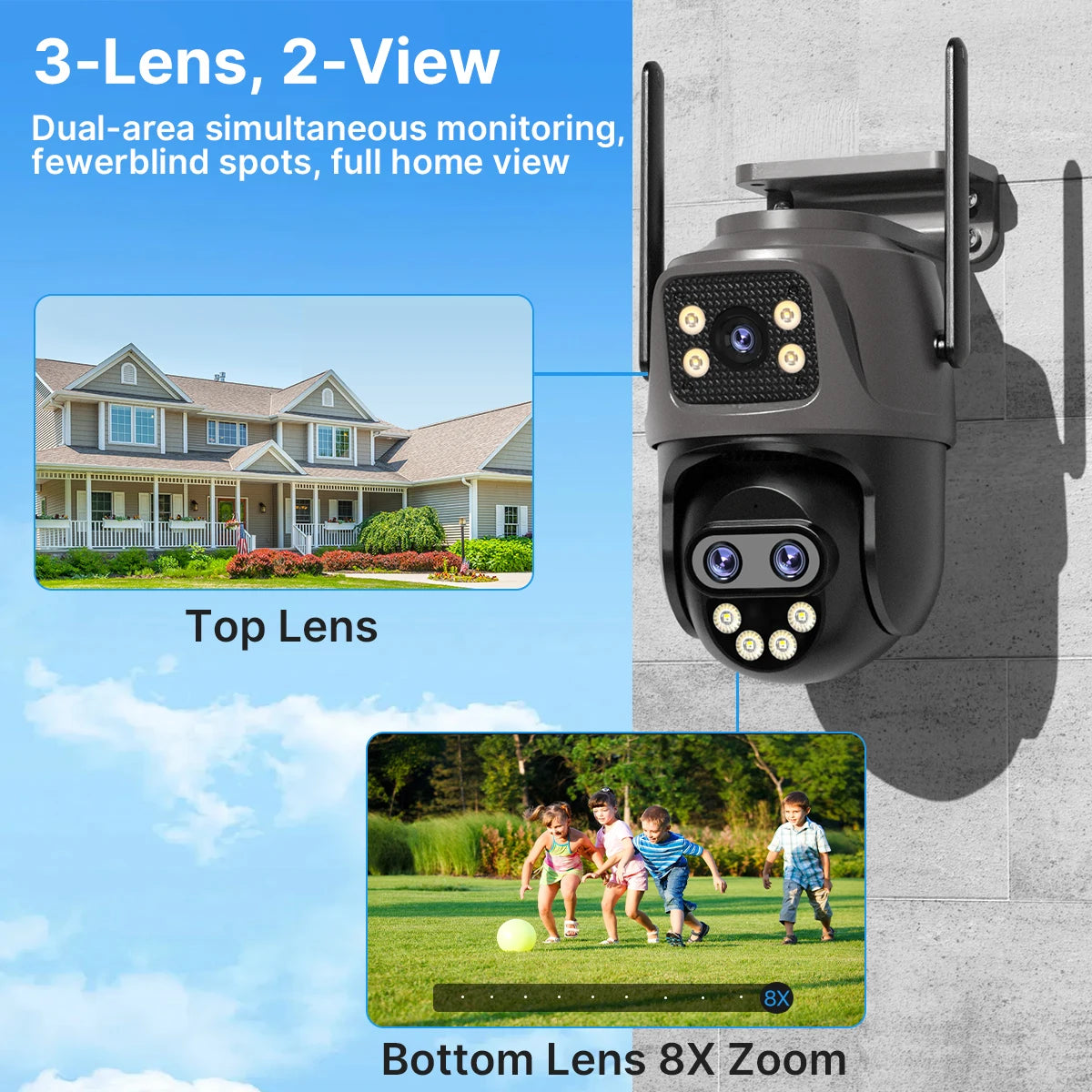 WiFi Outdoor PTZ Security Camera with Auto Tracking