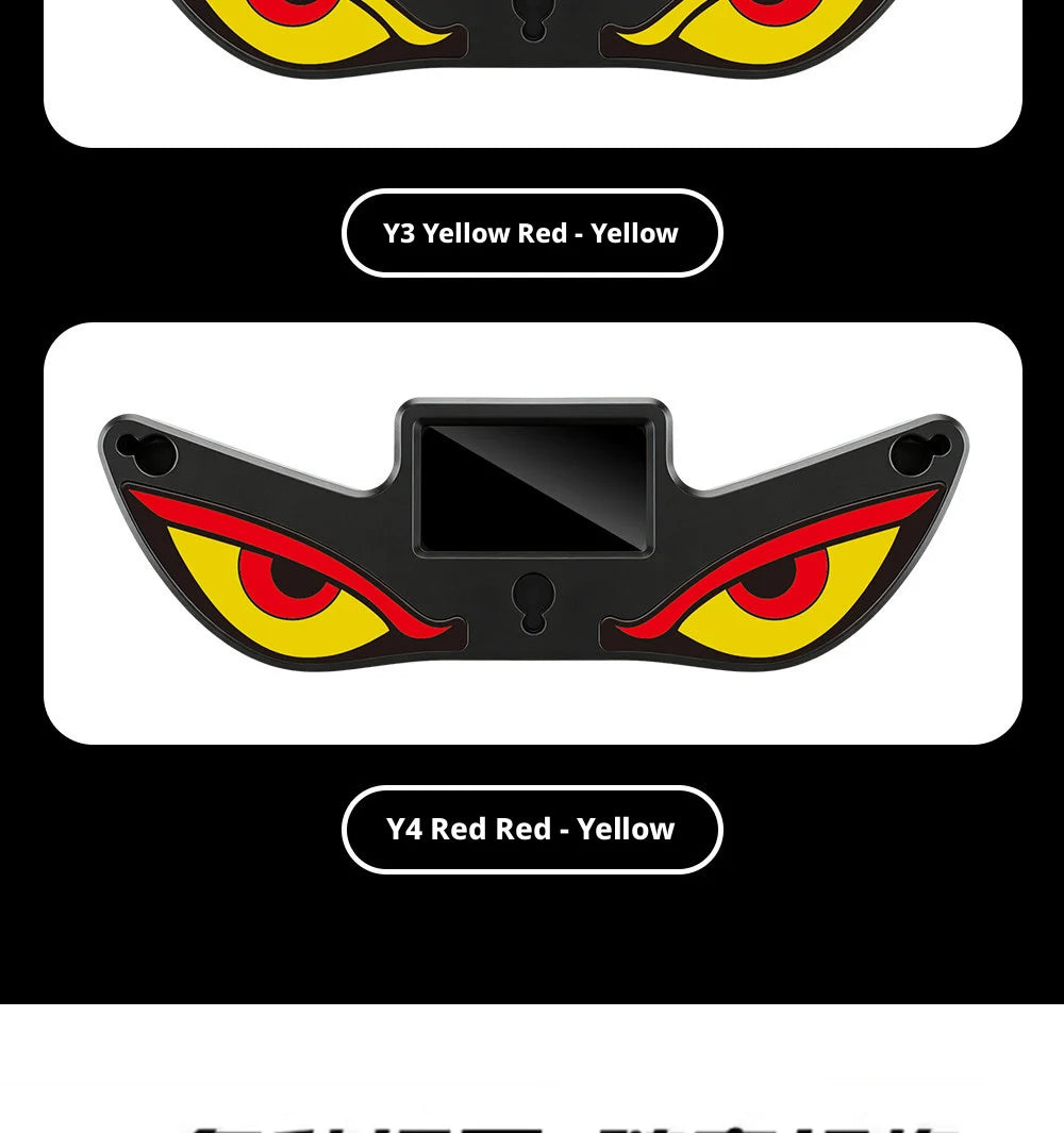 SEAMETAL Car Dynamic Expression Light Neon LED Solar Type-C Rechargeable Wireless Devil's Eyes Light Smart Sensor Universal Fit